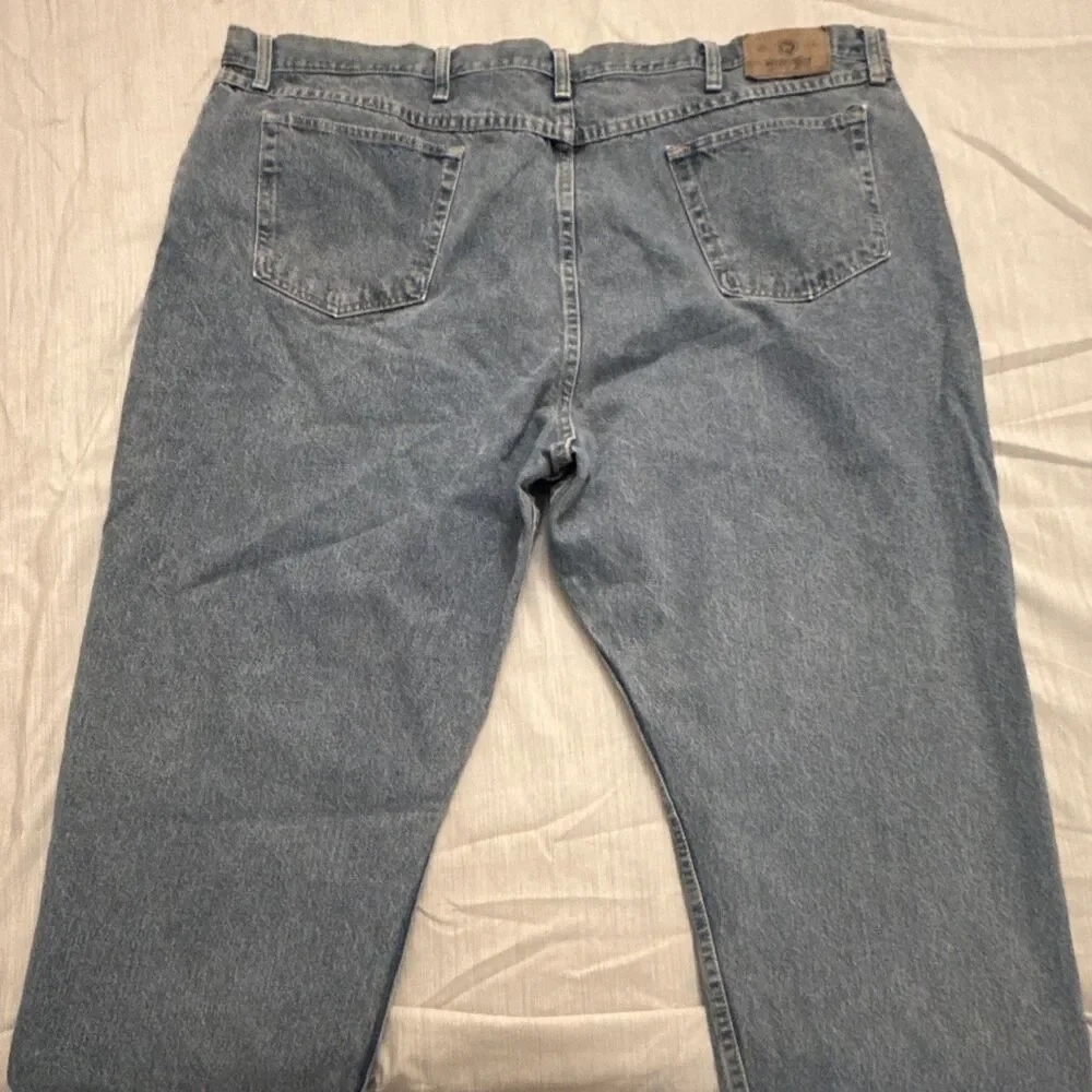 Wrangler Authentic Jeans Men's Blue Denim Relaxed Fit Medium Wash style 46X30